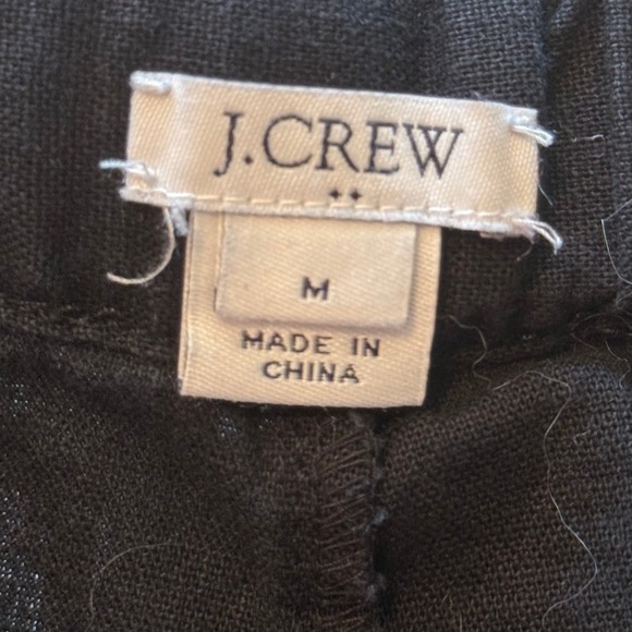 J. Crew Shorts Women Med Black Linen Blend Pom Pom Trim Coastal Preppy Summer - Picture 4 of 8